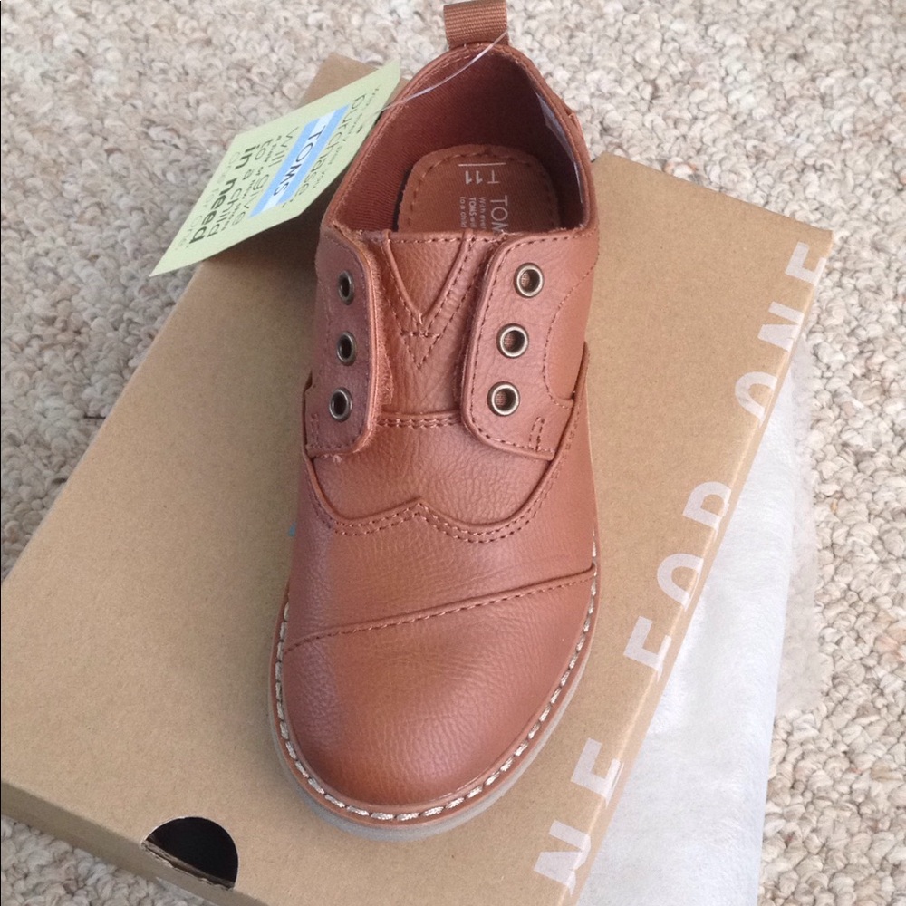 Toms Boys Brown Vegan Leather Brogue